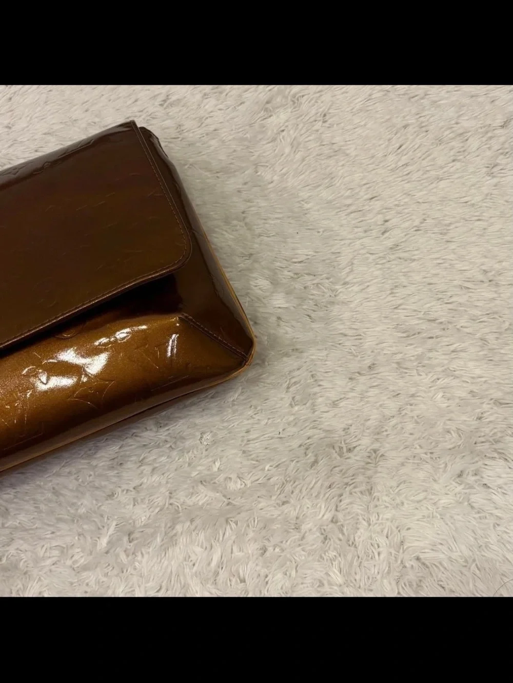Louis Vuitton Brown Monogram Vernis Flap Clutch